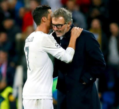 Cristiano Ronaldo whispering something in the ear of Anne Blanc husband Laurent Blanc was captured in the picture in 2015.